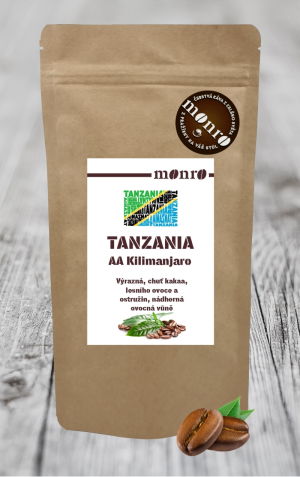 Tanzania AA Kilimanjaro - zrnková káva 100% Arabika Monro