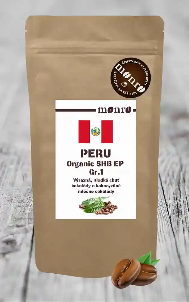 Peru SHB Organic EP GR.1 - zrnková káva 100% Arabika Monro