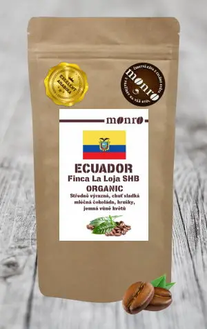 Ecuador Finca La Loja SHB Organic - zrnková káva 100% Arabika Monro