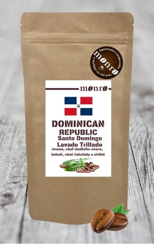 Dominican republic Santo Domingo Lavado Trillado - zrnková káva 100% Arabika Monro