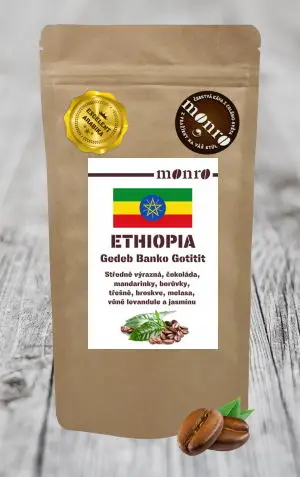 Ethiopia Gedeb Banko Gotiti Gr.1 - zrnková káva 100% Arabika Monro