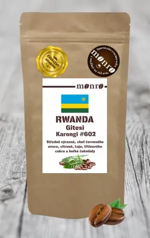 Rwanda Karongi Gitesi #602 - zrnková káva 100% Arabika Monro
